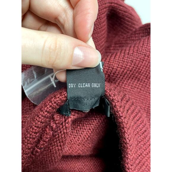 THE J PETERMAN CO NEW Merino Wool Crewneck Pullover Sweater in Maroon Men's XL - Picture 7 of 8